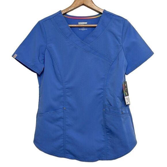 Scrub Tops Woman’s Size XS Bundle of Two Black Blue Antimicrobial ScrubStar - Picture 8 of 15